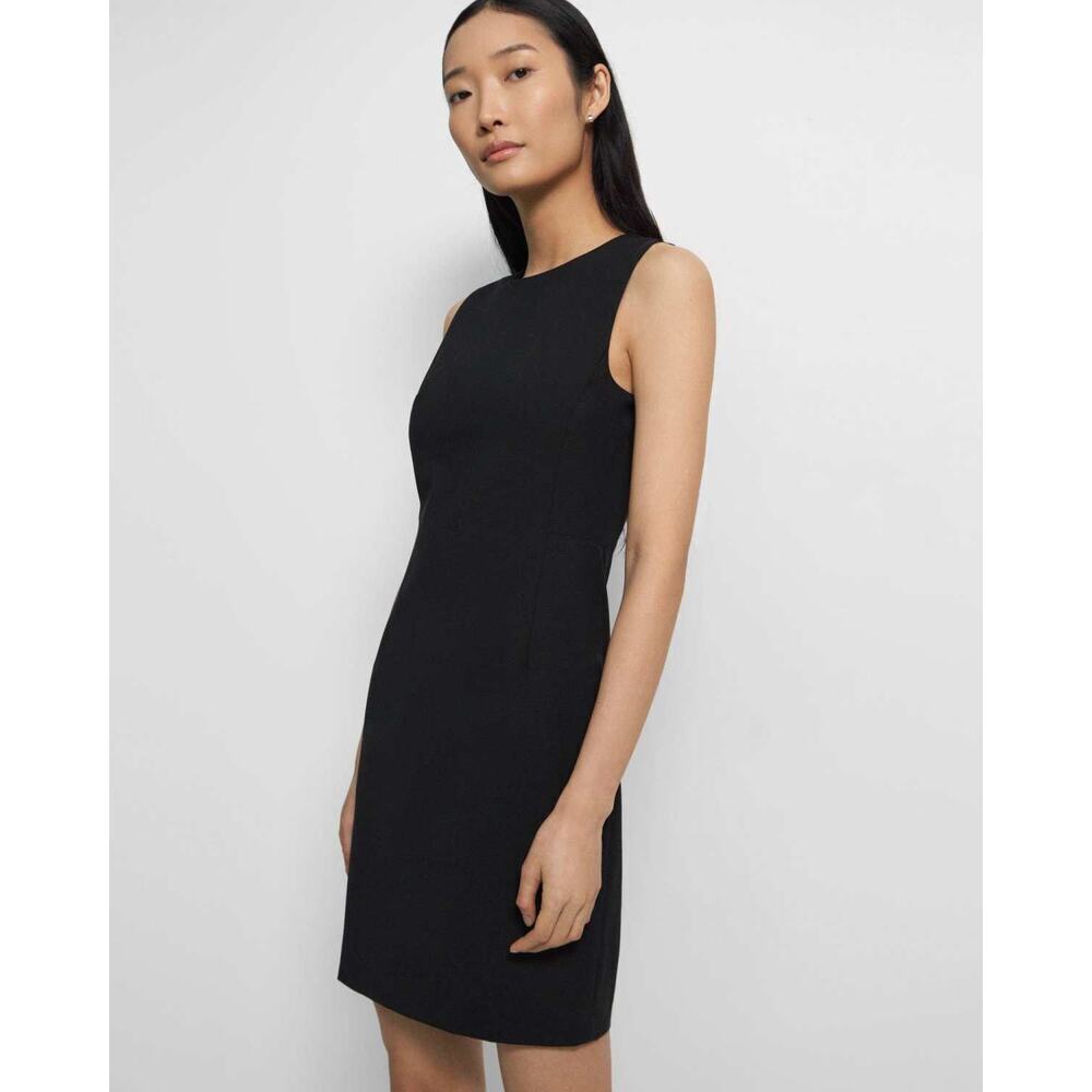 Theory Sleeveless Fitted Dress In Good Wool Black Women's Size 6/4 NWT